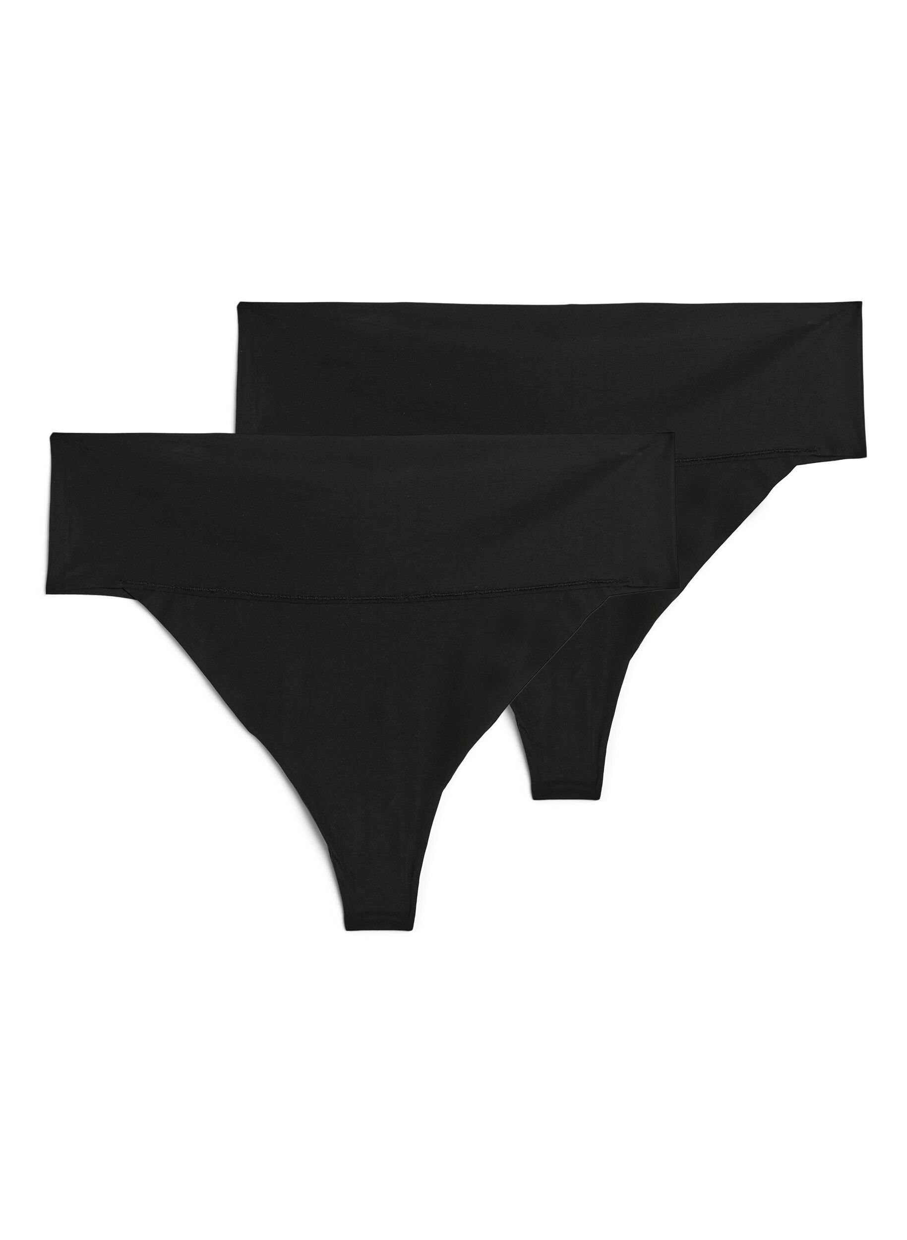 Zizzi2er-Pack G-String mit hoher Taille, Schwarz, Packshot image number 0