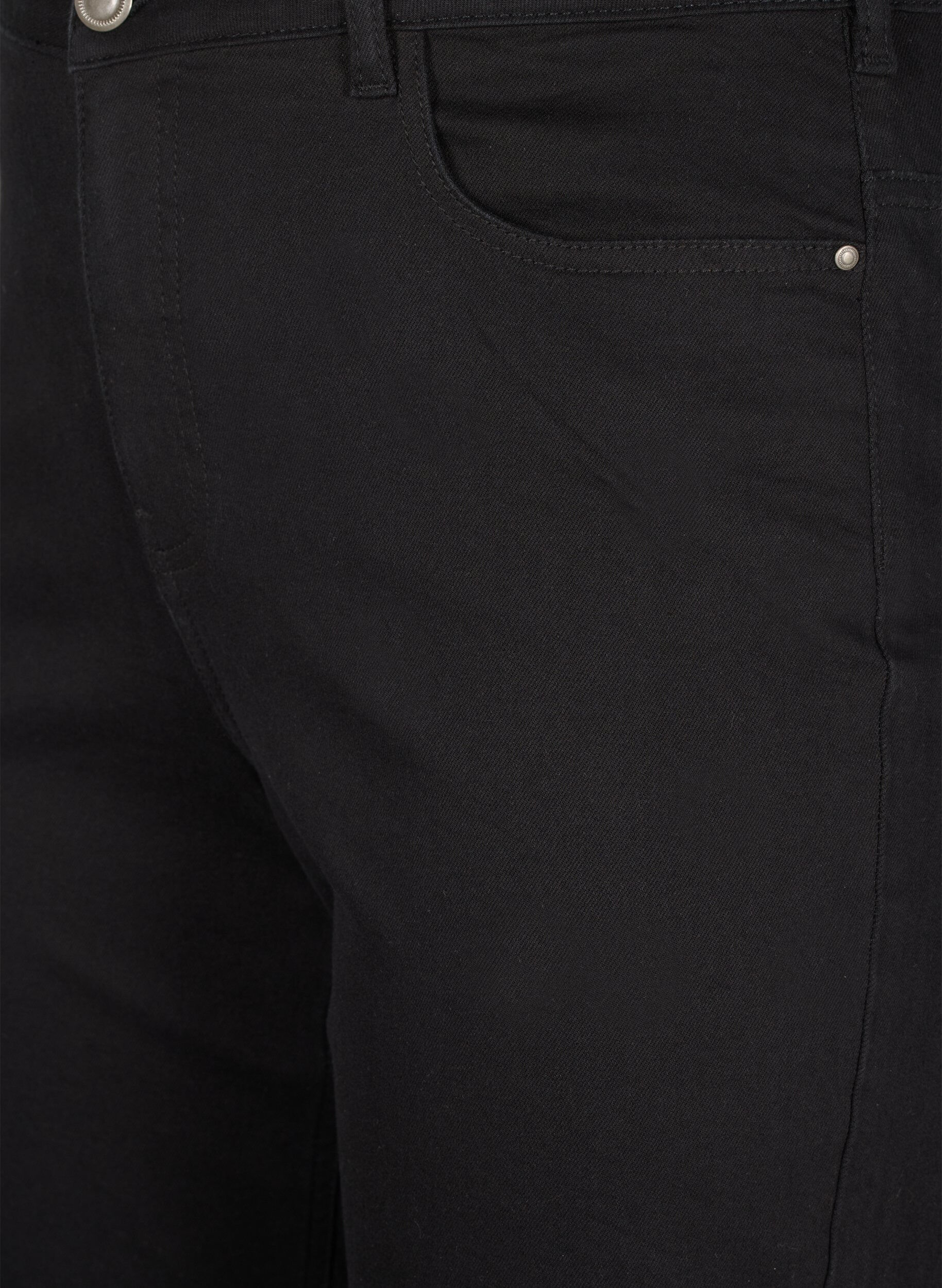 ZizziGemma Jeans mit hoher Taille und gerader Passform, Schwarz, Packshot image number 2