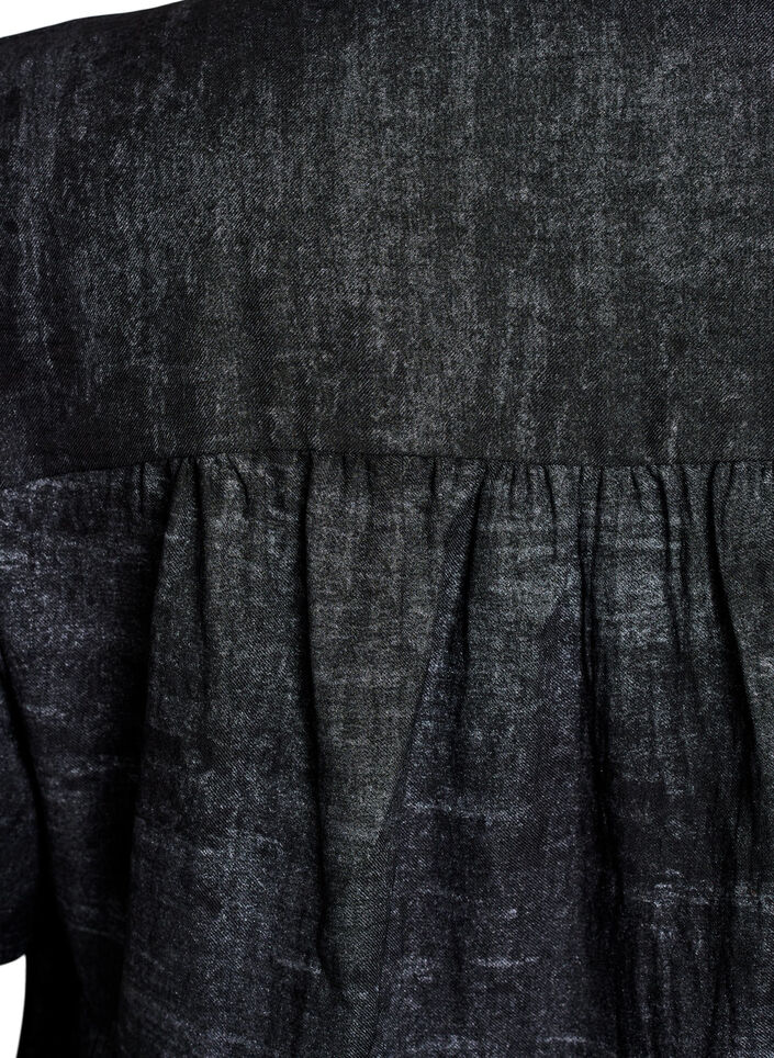 Lockere Bluse mit Kragen und Knöpfen, Schwarz, Packshot image number 3