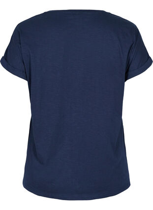 T-Shirt mit Aufdruck in Bio-Baumwolle, Navy Blazer Silver, Packshot image number 1