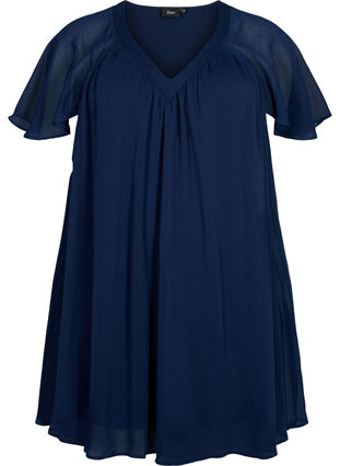 Lockeres Kleid mit kurzen Ärmeln, Navy Blazer, Packshot image number 0