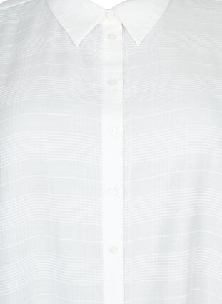 Langes Shirt aus Viskose mit Textur, Bright White, Packshot image number 2