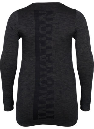 Nahtloses Skiunterhemd aus Melange, Dark Grey Melange, Packshot image number 1