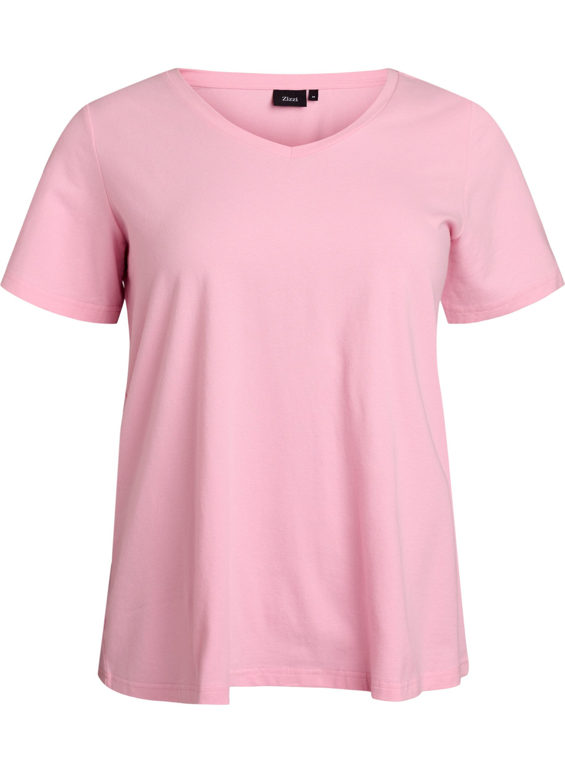 ZizziEinfarbiges Basic-T-Shirt aus Baumwolle, Rot, Packshot image number 0