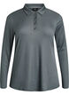 Poloshirt aus weichem Ripp mit langen Ärmeln, Grün, Packshot image number 0