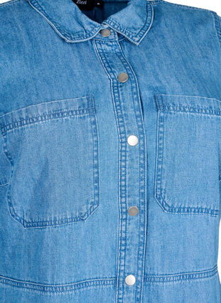 Jeanshemdkleid mit kurzen Ärmeln, Light Blue Denim, Packshot image number 2
