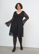 Spitzenkleid mit Trompeten&auml;rmeln und A-Linie, Schwarz, Model image number 0