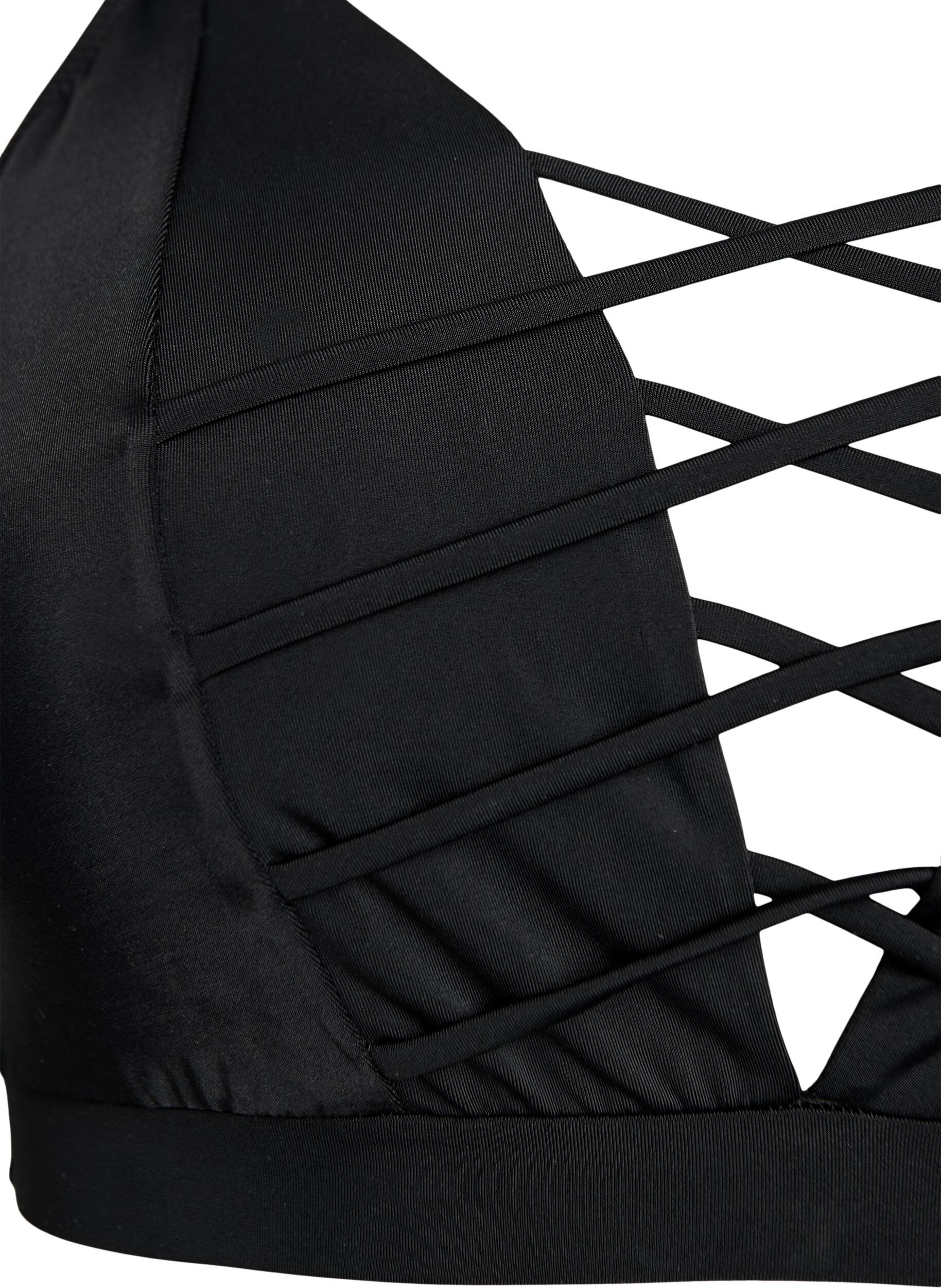 ZizziBikini-Top mit B&auml;nder-Details, Schwarz, Packshot image number 2