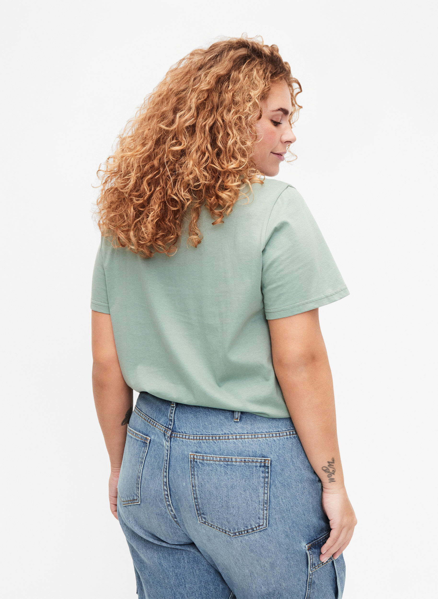 ZizziKurz&auml;rmliges T-Shirt aus Baumwolle mit Gummizug am Saum, Chinois G. W. Live, Model image number 1