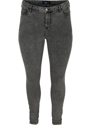 Super Slim Amy Jeans mit hoher Taille, Grey Denim, Packshot image number 0