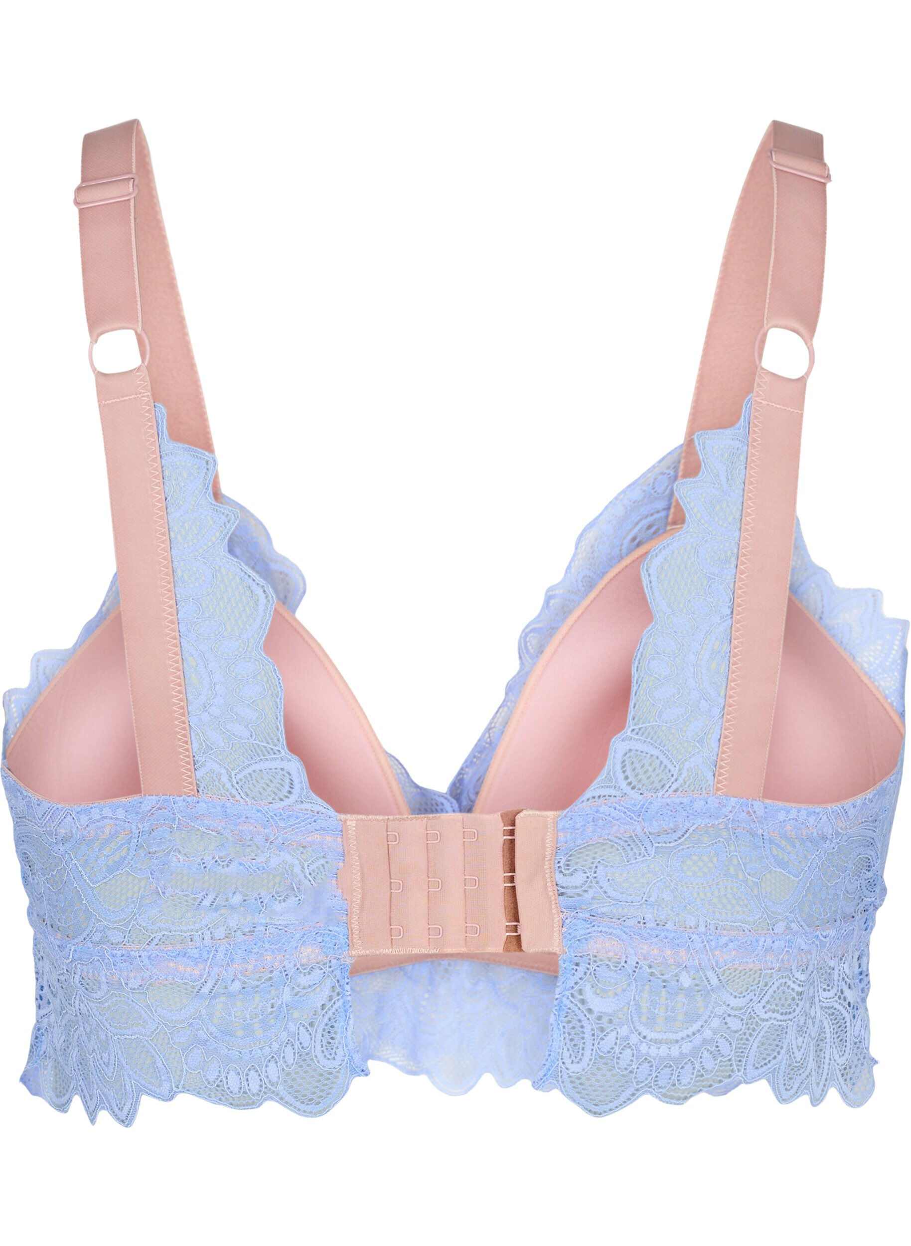 ZizziBralette mit Spitze und weicher Polsterung, Blau, Packshot image number 1