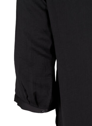 Bluse mit 3/4-Ärmeln und V-Ausschnitt, Black, Packshot image number 3