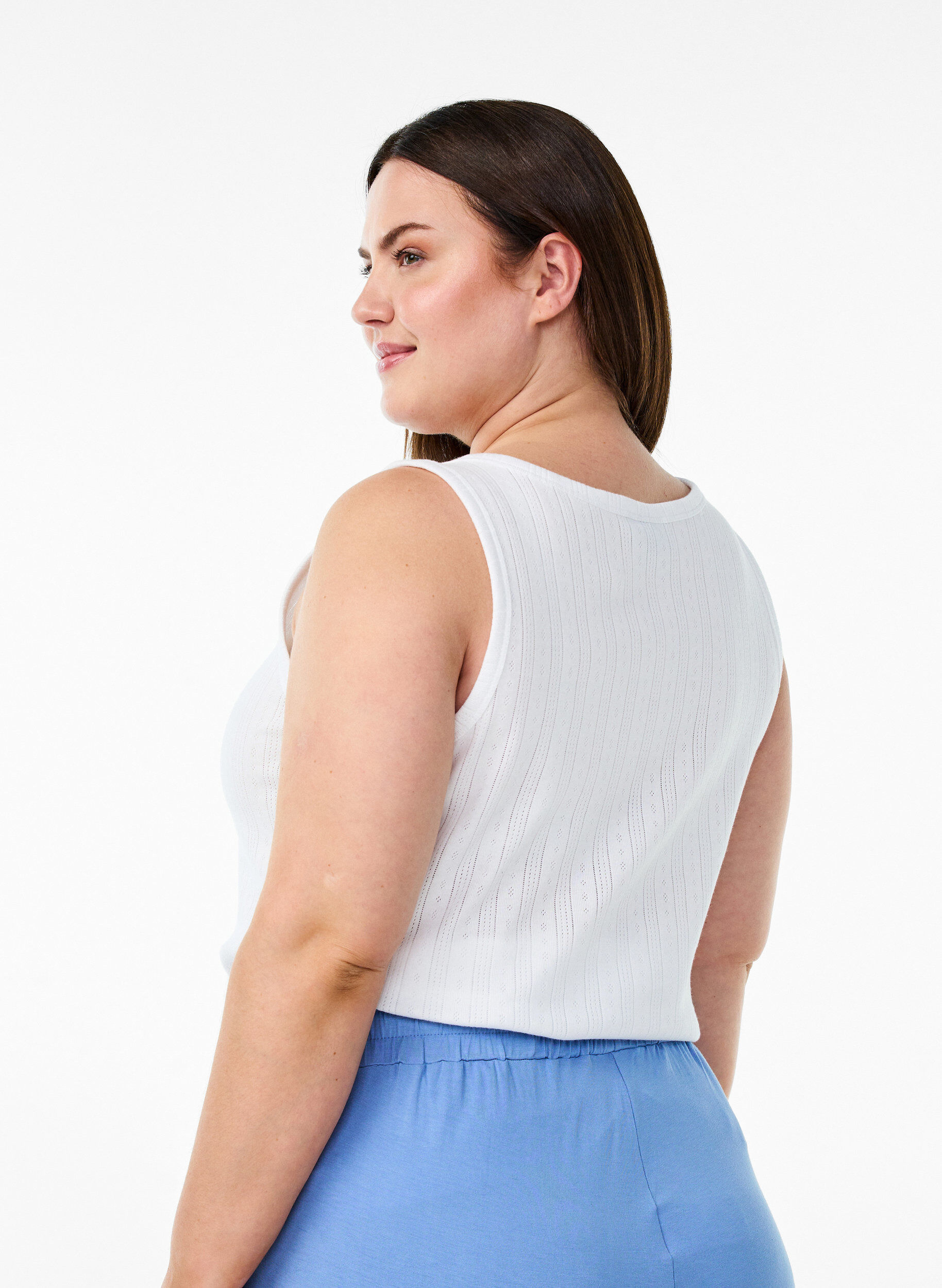 ZizziNachthemd aus Bio-Baumwolle mit Strukturmuster, Wei&szlig;, Model image number 2
