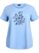 T-Shirt aus Bio-Baumwolle mit geblümter Stickerei, Della R. Blue w. EMB, Packshot image number 0