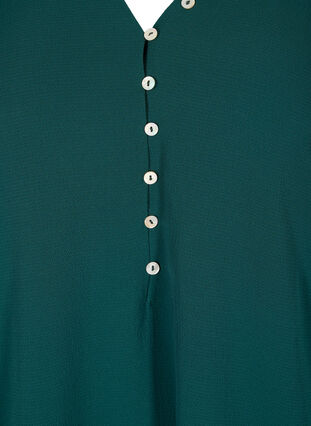 Bluse mit V-Ausschnitt und Knopfdetails, Ponderosa Pine, Packshot image number 2