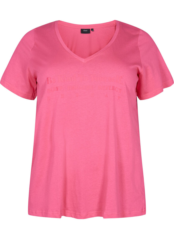 Nachtwäsche Shirt aus Baumwolle mit Print, Hot Pink w. Be, Packshot image number 0