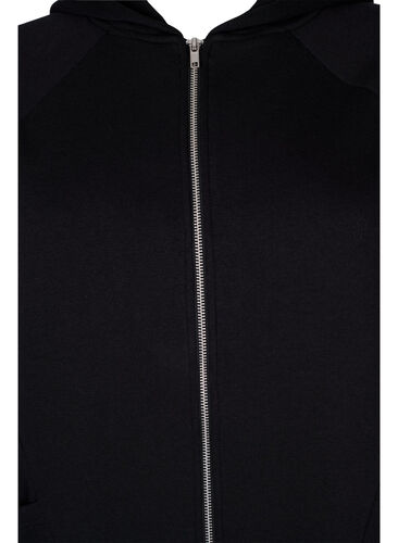 Sweat-Cardigan mit Kapuze und Taschen, Black, Packshot image number 2