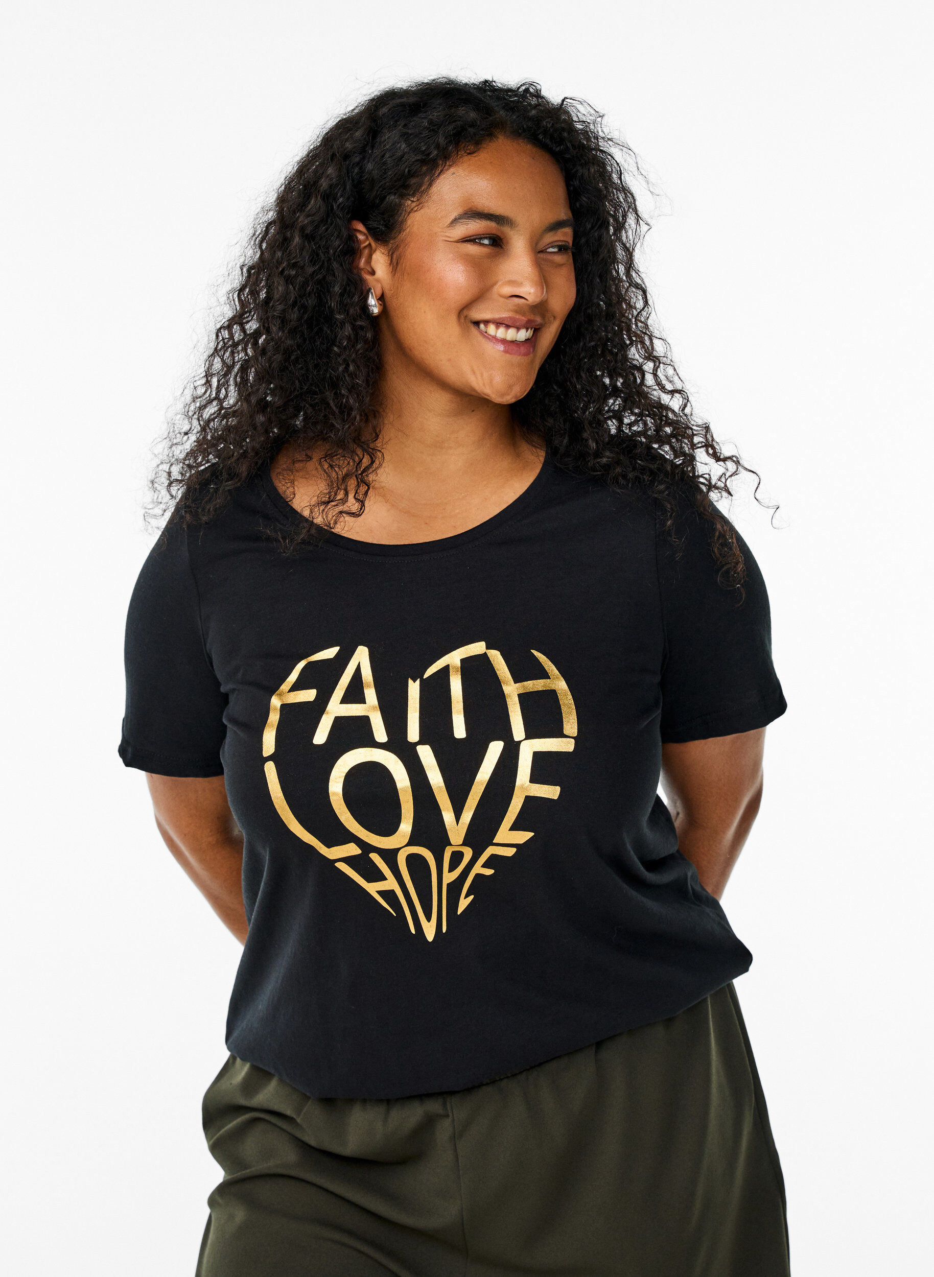 ZizziFLASH - T-Shirt mit Print, Schwarz, Model image number 0