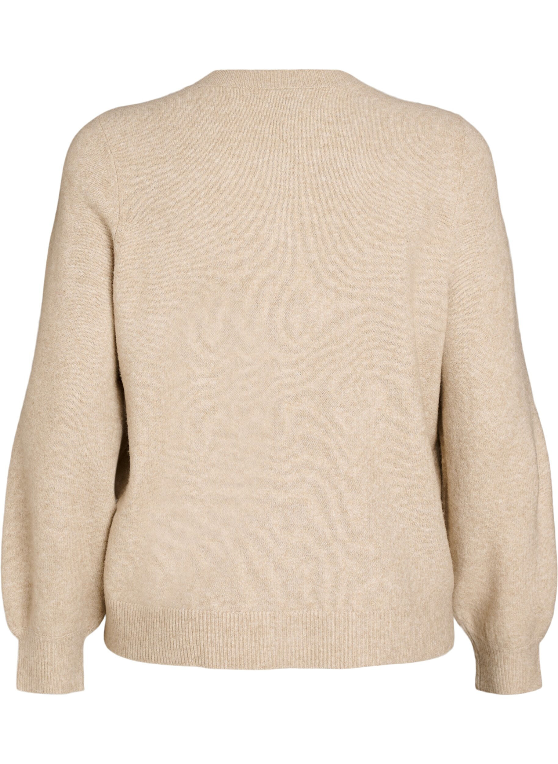 ZizziStrickjacke aus weichem Strick mit goldfarbenen Kn&ouml;pfen, Beige, Packshot image number 1