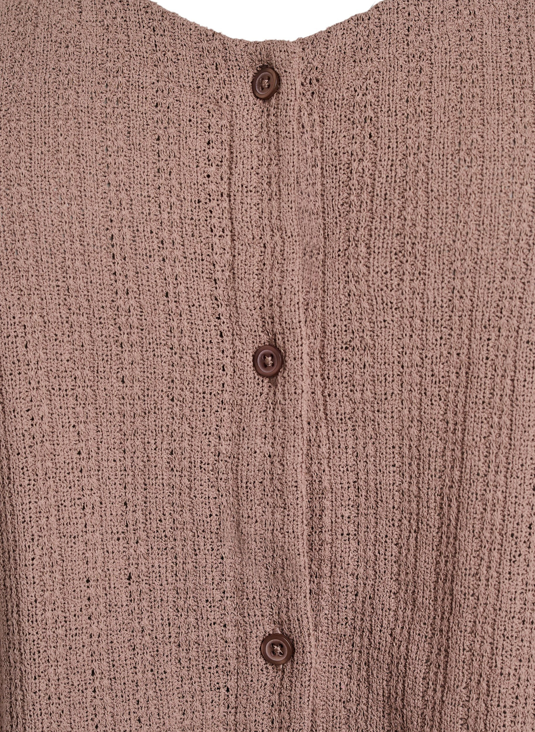 ZizziStrickjacke aus Jersey mit kurzen &Auml;rmeln, Braun, Packshot image number 2