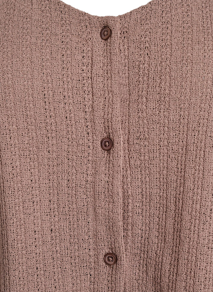 Strickjacke aus Jersey mit kurzen Ärmeln, Braun, Packshot image number 2