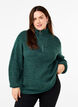 Strickpullover mit hohem Kragen und Rei&szlig;verschluss, Gr&uuml;n, Model image number 0