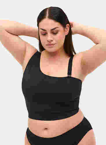 One-Shoulder Bikinitop, Black, Model image number 2