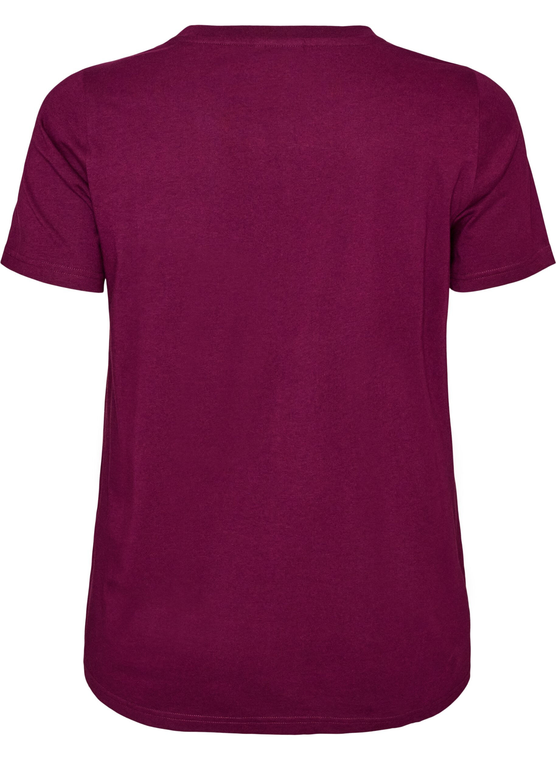 ZizziT-Shirt aus Bio-Baumwolle mit Text aus Velours, Lila, Packshot image number 1