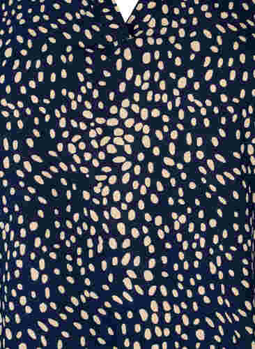Bluse mit Smok und 3/4-Ärmeln, Navy B./Beige Dot, Packshot image number 2