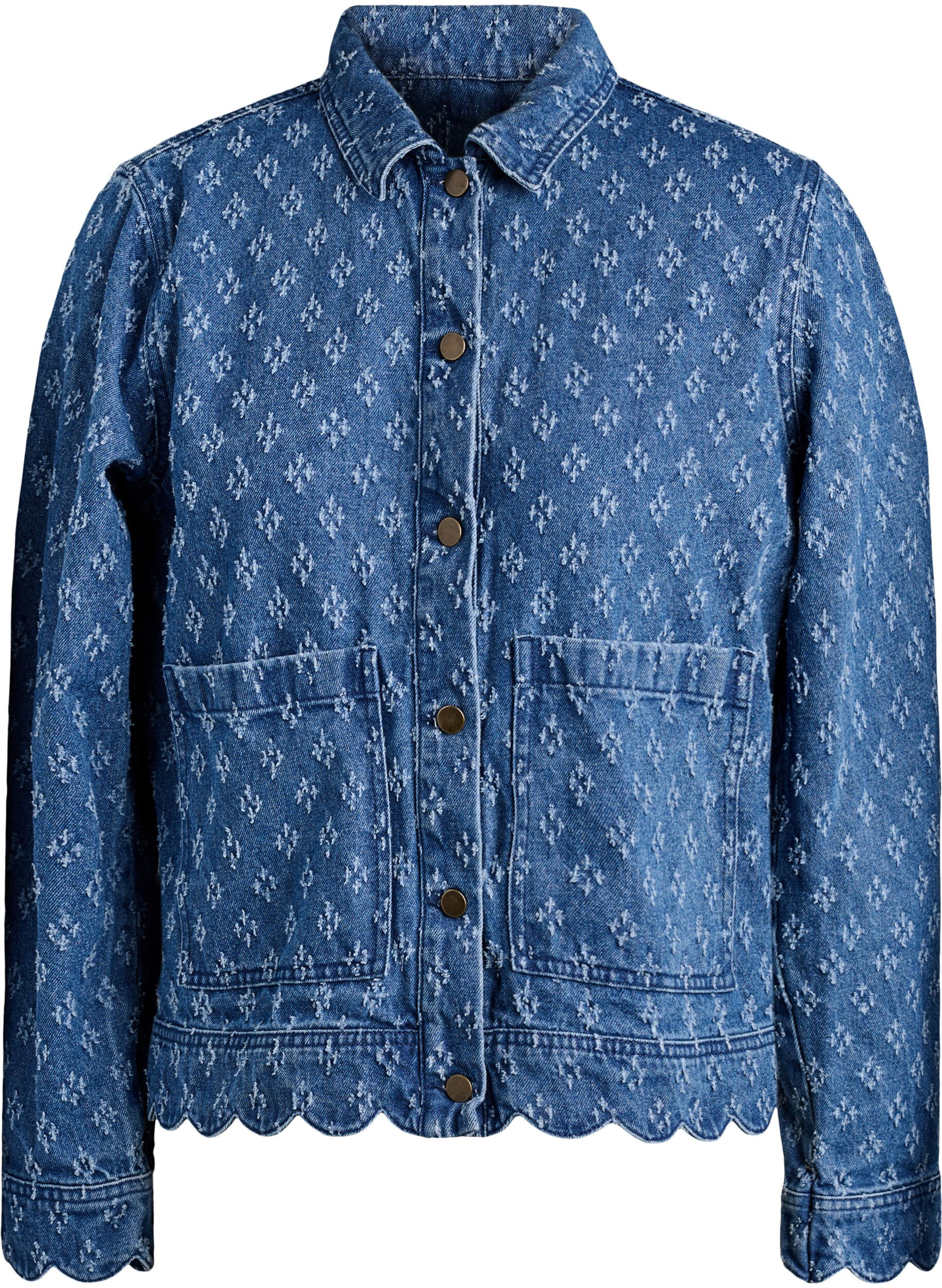 Jeansjacke mit Destroyed-Muster