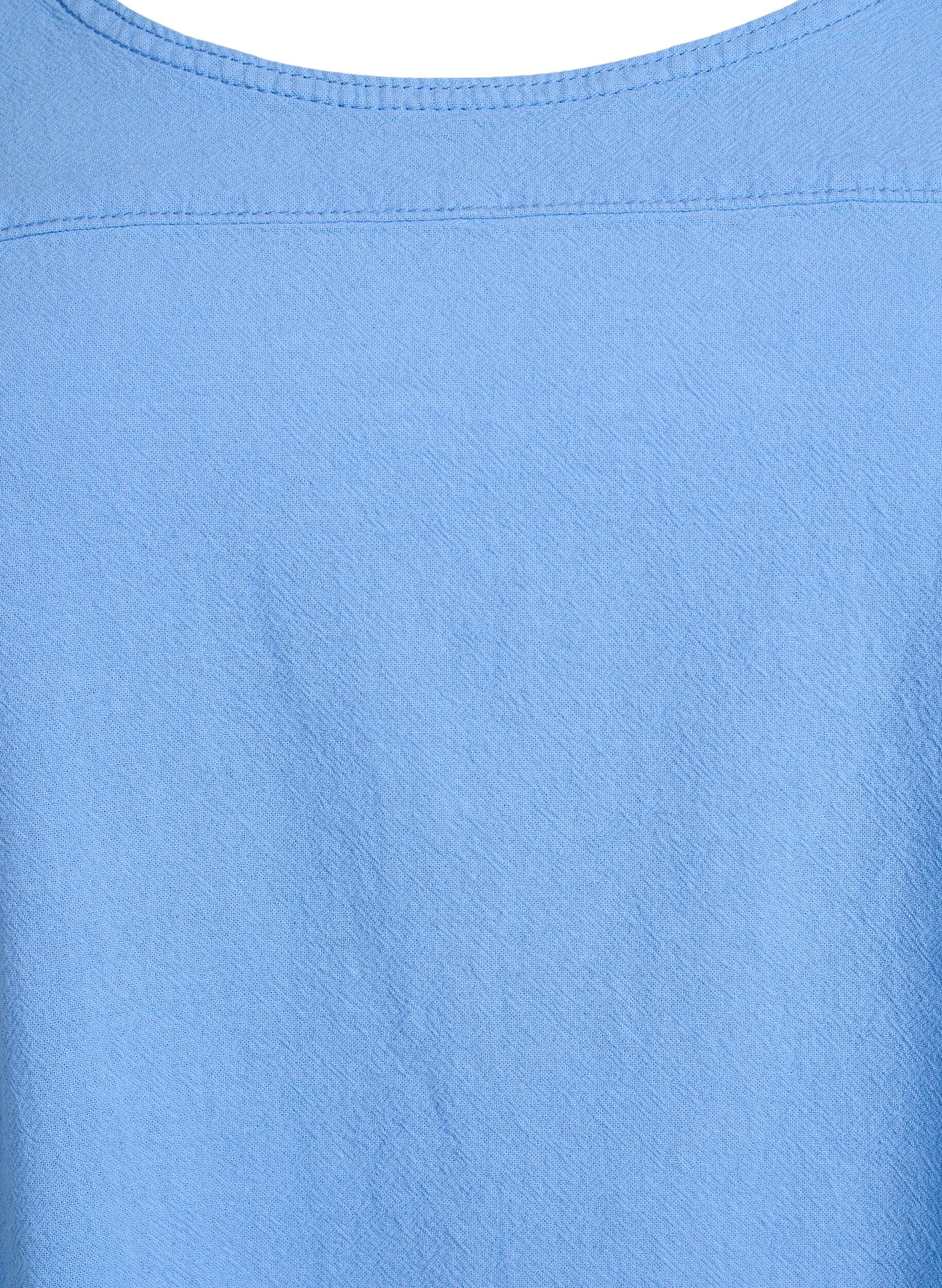 ZizziKurzarm Kleid aus Baumwolle, Blau, Packshot image number 2