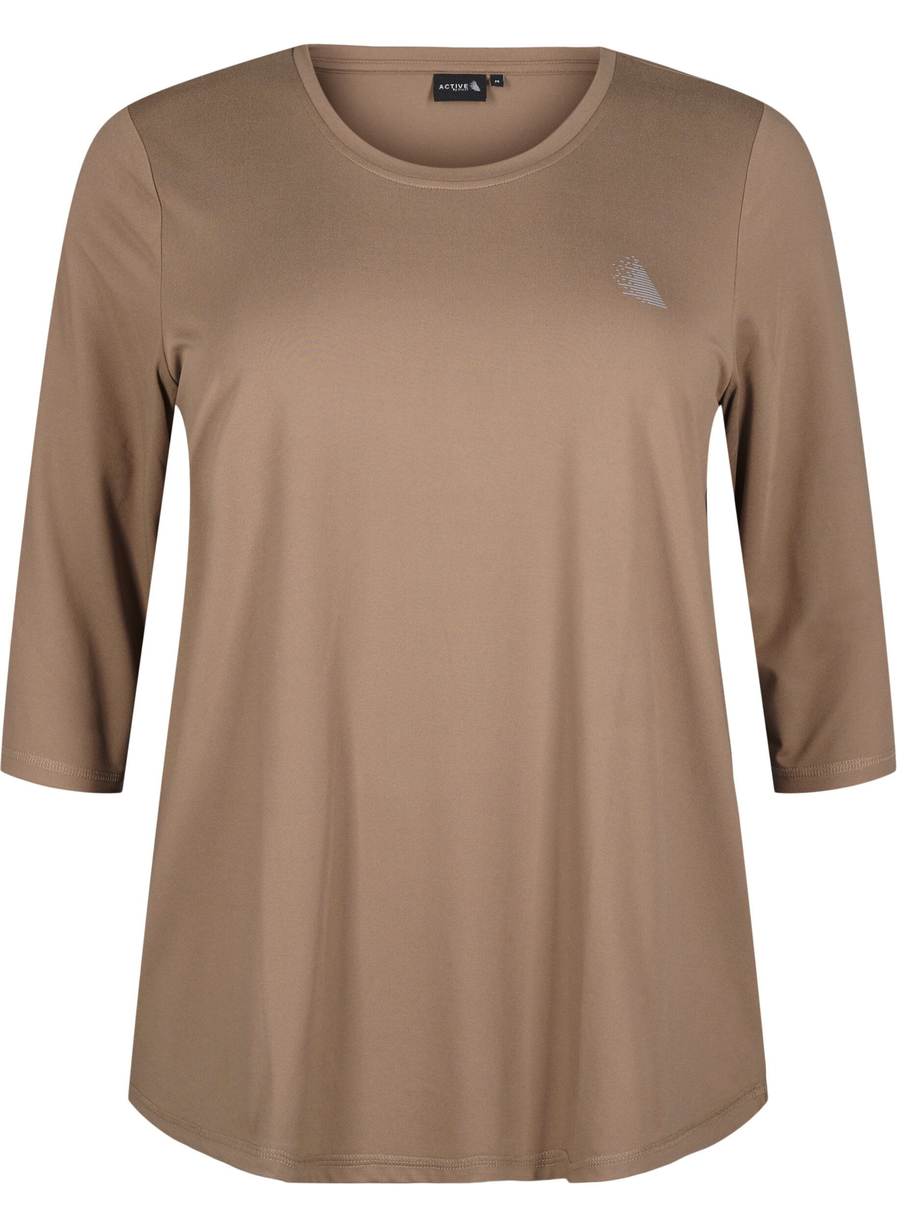 Zizzi Trainingsbluse mit 3/4 &Auml;rmeln, Beige, Packshot image number 0