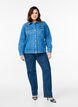Jeansjacke mit Strasssteinen, Blau, Model image number 1
