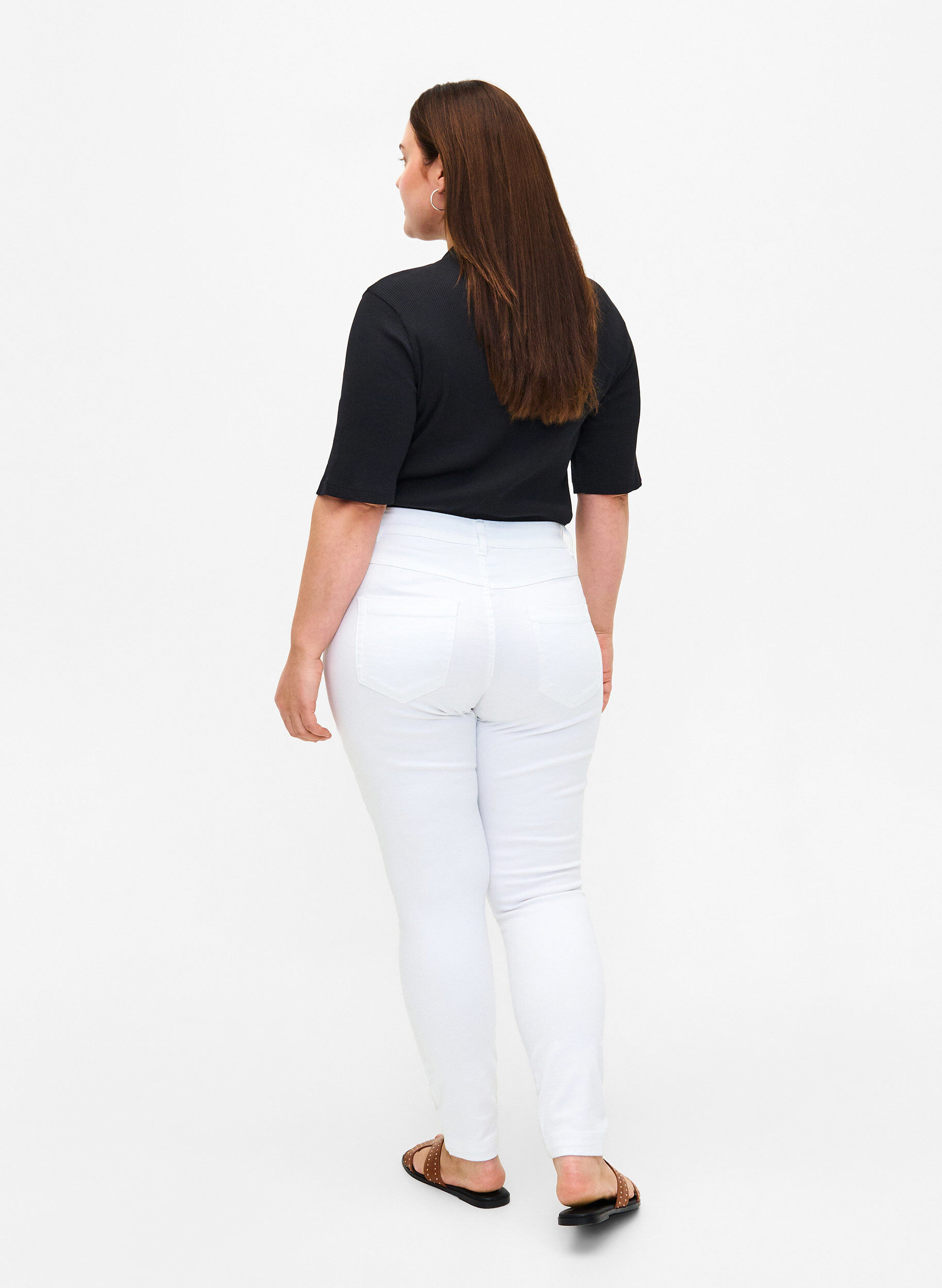 ZizziViona Jeans mit normaler Taille, Wei&szlig;, Model image number 1