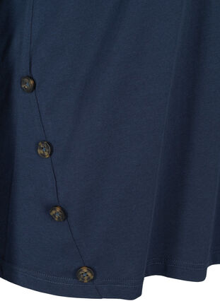 T-Shirt aus Baumwolle mit Knöpfen, Black Iris, Packshot image number 3