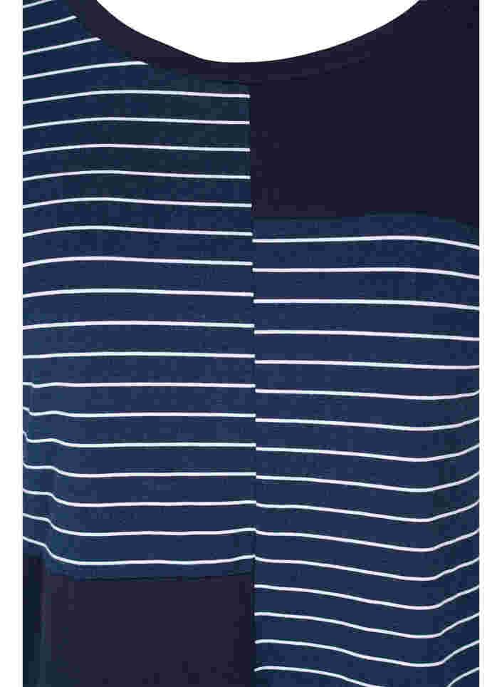 Kurzärmeliges Viskose-T-Shirt mit Streifen, Night Sky Stripe, Packshot image number 2