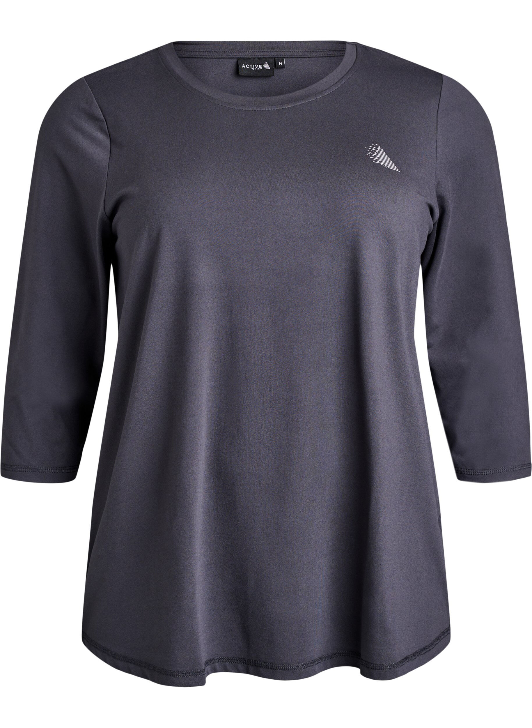 ZizziTrainingsshirt mit 3/4-&Auml;rmeln, Grau, Packshot image number 0