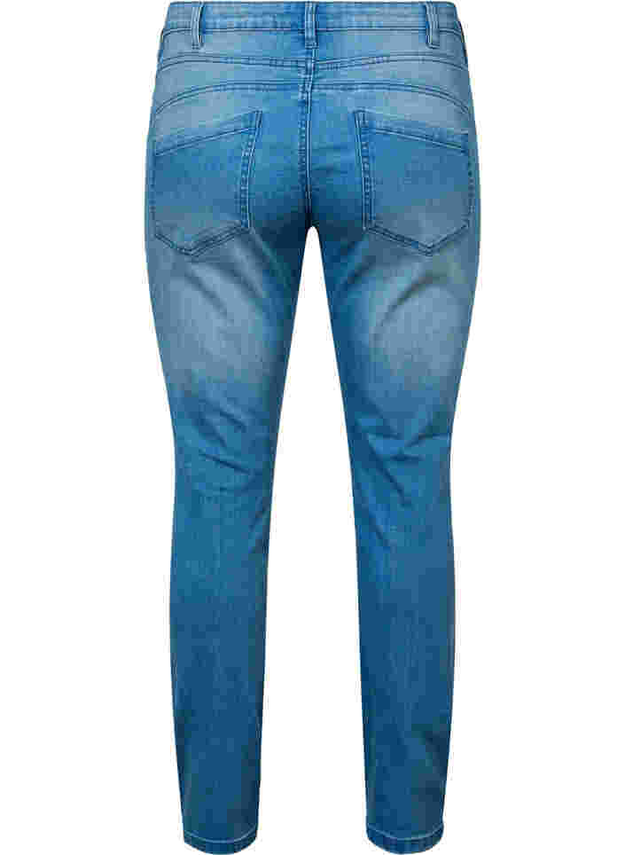 Ripped Emily-Jeans mit normaler Taille, Blue denim, Packshot image number 1