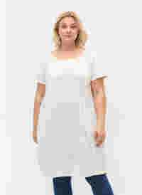 Kurzarm Kleid aus Baumwolle, Bright White, Model