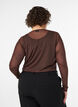 Transparente Bluse aus Mesh mit Strasssteinen, Braun, Model image number 2