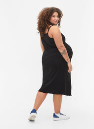 Schwangerschaftskleid aus Ripp, Black, Model