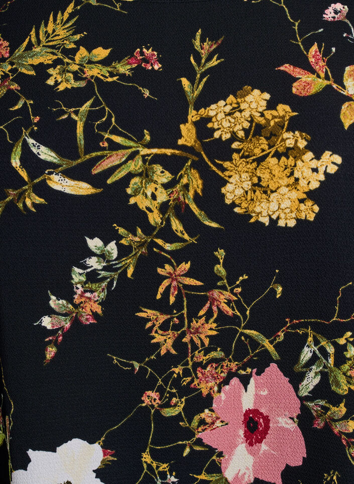 Kleid mit Aufdruck und kurzen &Auml;rmeln, Schwarz, Packshot image number 2