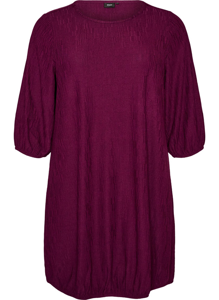 Kleid in Ballonform mit Struktur, Rot, Packshot image number 0
