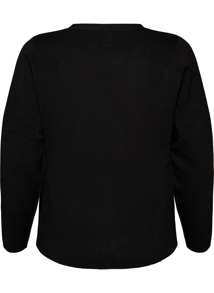 Cardigan aus Feinstrick mit dekorativen Kn&ouml;pfen, Schwarz, Packshot image number 1