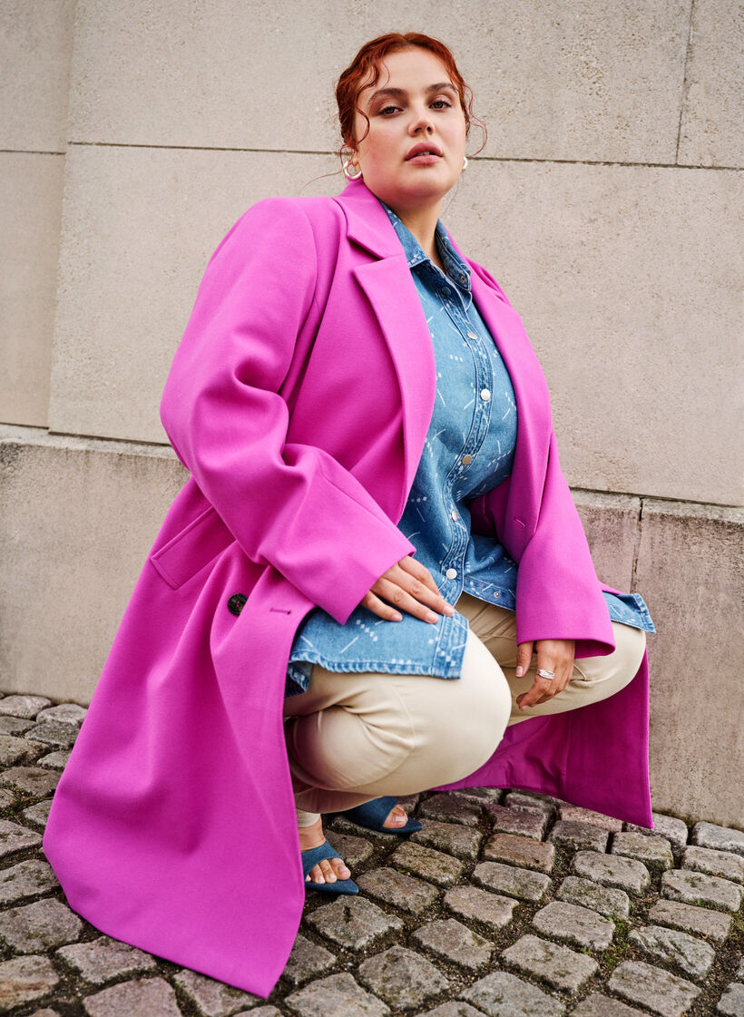 Mantel mit doppelreihigem Knopfverschluss, Purple Orchid, Image image number 0