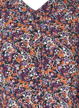 Midikleid aus Viskose mit Blumenprint, Purple Flower AOP, Packshot image number 2