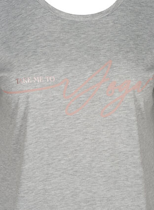 Trainings-Shirt mit Aufdruck auf der Brust, Light Grey Melange, Packshot image number 2