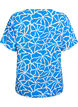 Kurzärmelige Bluse mit Rundhalsausschnitt, Blau, Packshot image number 1