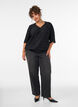 Bluse mit welliger Struktur und Ballonform, Schwarz, Model image number 1