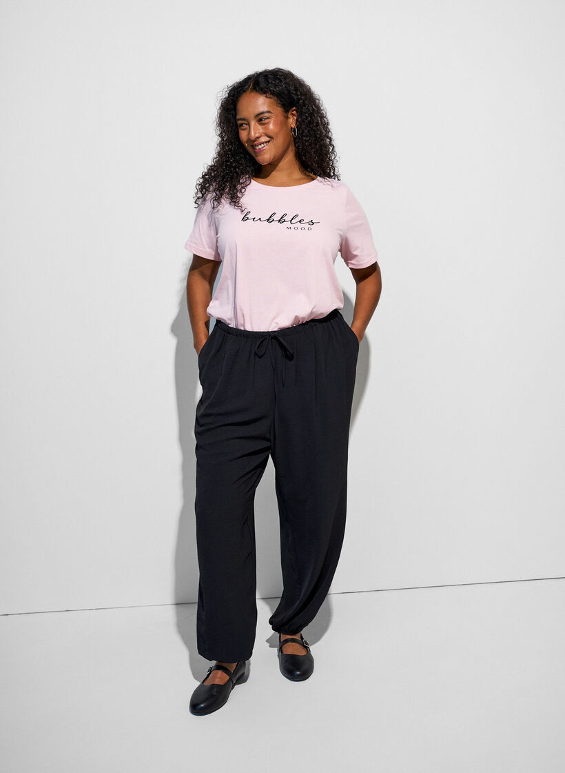 T-Shirt mit Print, Pink, Model image number 1
